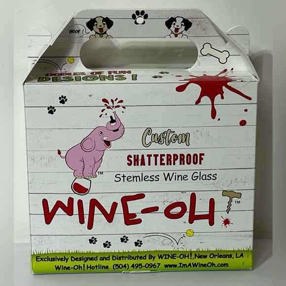 Wine-Oh! Labradoodle 16-Ounce Plastic Shatterproof Set of 2 Wine Glasses - Picture 4 of 4